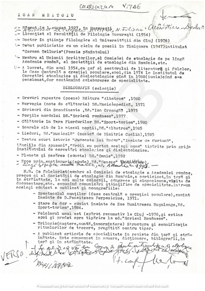 M-1277-1 - CV Ioan Meițoiu